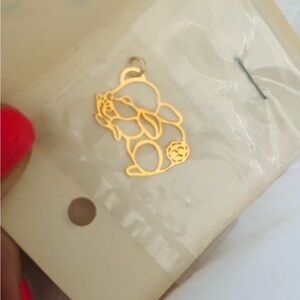 VTG 1987 Lil charms Bunny Charm 24kt Gold Finish